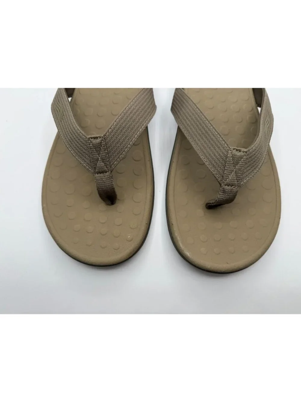 Vionic Wave Flip Flop Sandals Unisex MN 13/ WN 14 Khaki Mesh Ortho Arch Support